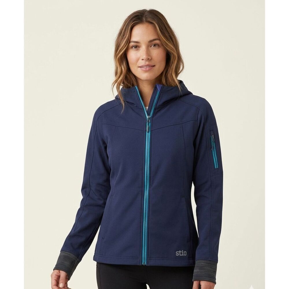 Stio Women’s Jacket‎ Hooded Colle McVoy LOGO Full Zip Blue Medium